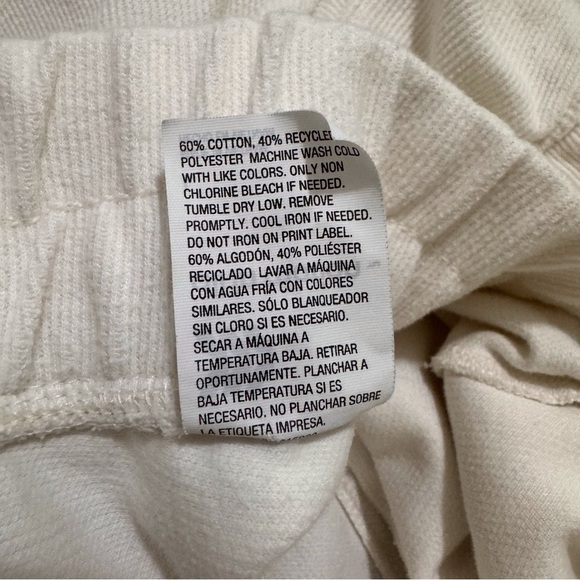 All in Motion Ribbed Cotton Blend Crop/Ankle Joggers Pull-on Large Cream/Ivory - Picture 7 of 8